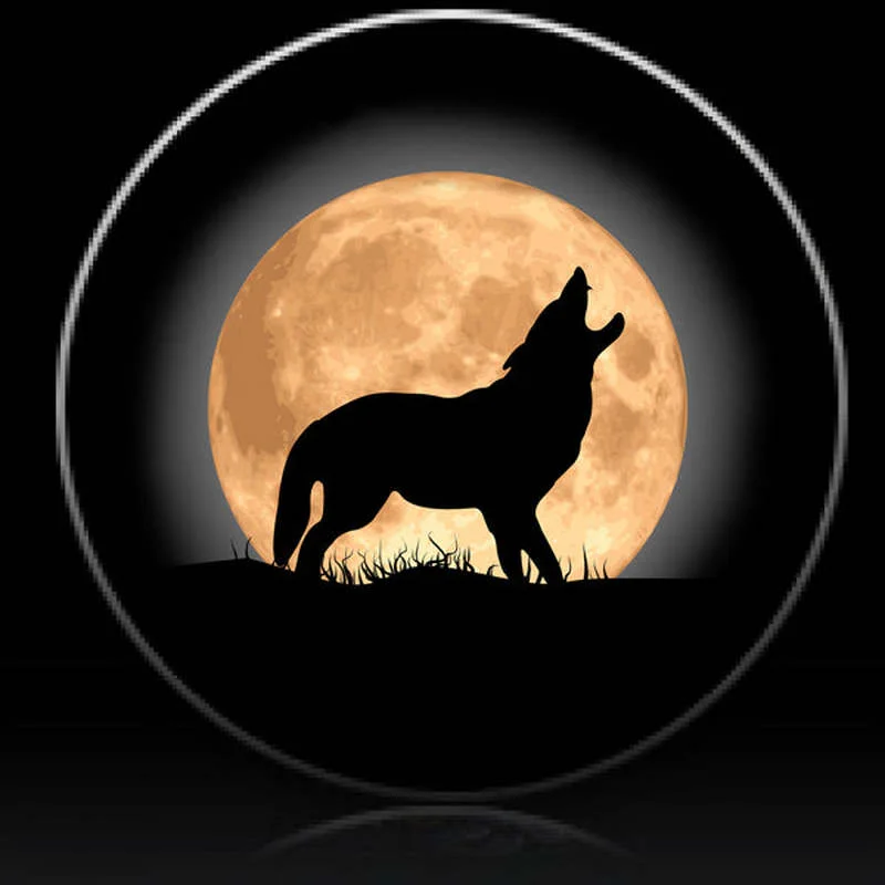 

Car Tire CoverWolf And Golden Moon Spare Tire Cover-Custom Made To Your Exact Tire Size