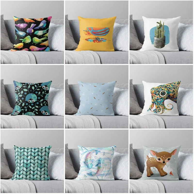 

Ins Style Car Printing Linen Pillow Cover Household Supplies Bedside and Sofa Cushion Cover Soft 45x45cm