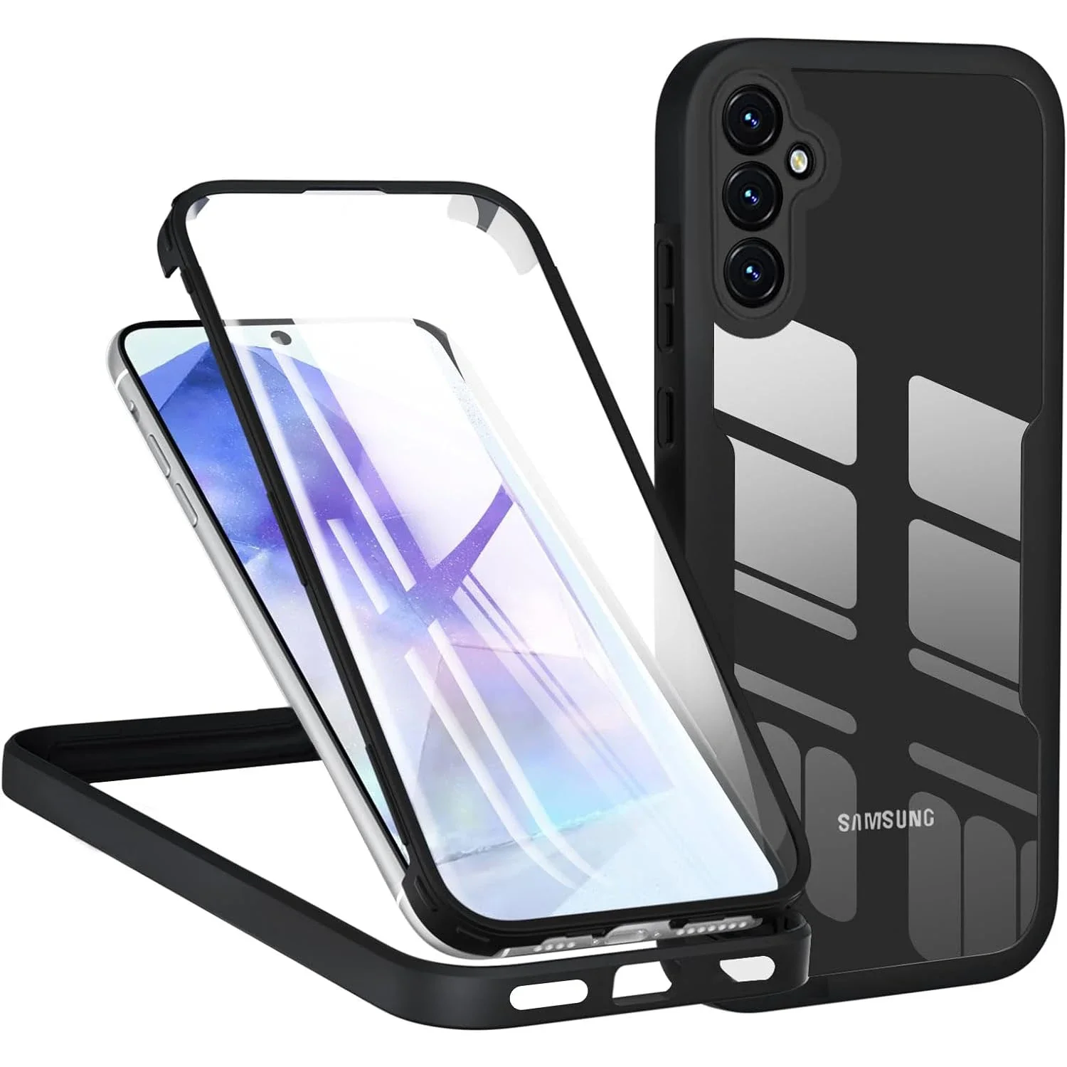 360 Custodia Trasparente A Protezione Totale Per Samsung Galaxy A55 5G A35 A25 A15 4G A05 A05S A15 5G Con Pellicola Frontale Morbida