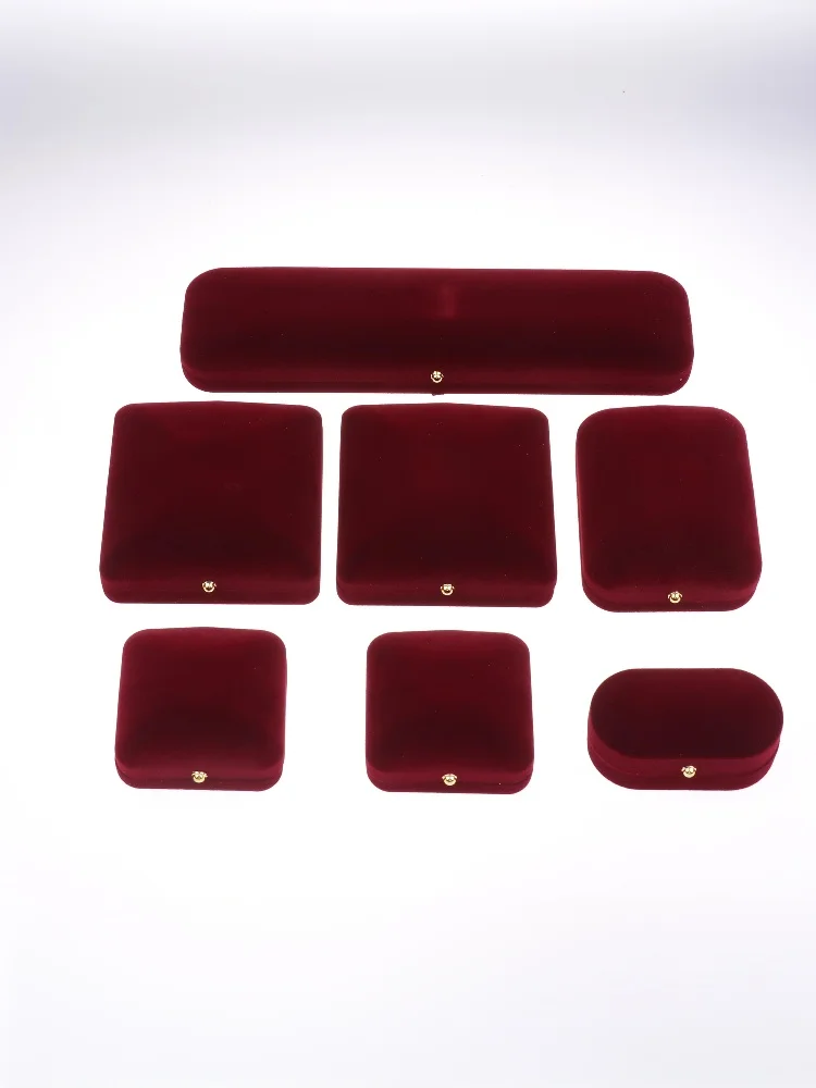 Flocking Gold Buckle Jewelry Box Pendant Ring Necklace Earring Bracelet Display Storage Box Luxury Feelings Packaging Box