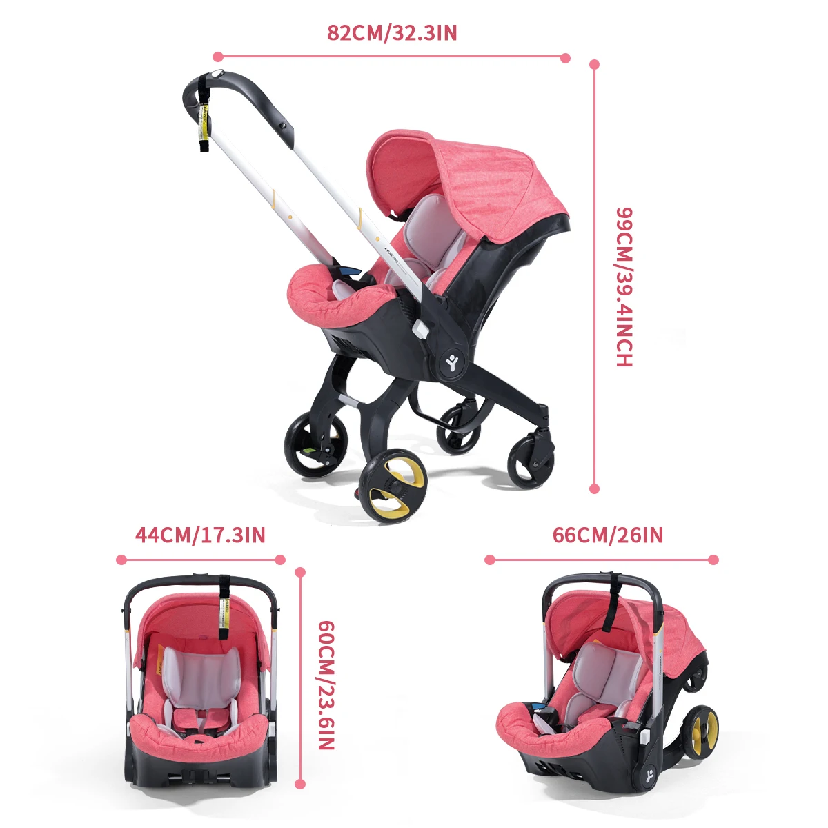 Lightweight baby stroller, adjustable handle, can be pushed in both directions, foldable handcart, suitable for traveling and sh 2