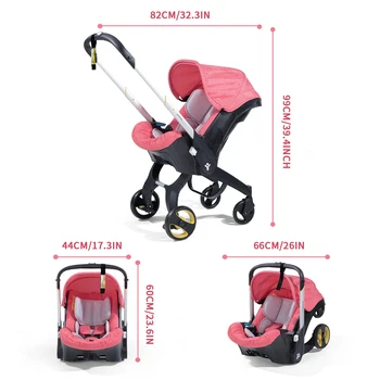 Lightweight baby stroller, adjustable handle, can be pushed in both directions, foldable handcart, suitable for traveling and sh 2
