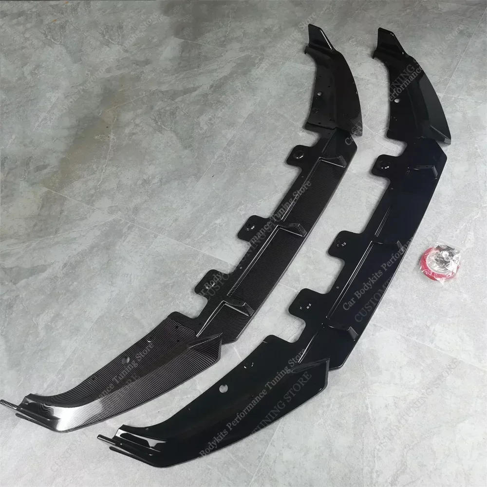 Noir Brillant Pare-Chocs Avant SéParateur De LèVre Aileron Couteau à