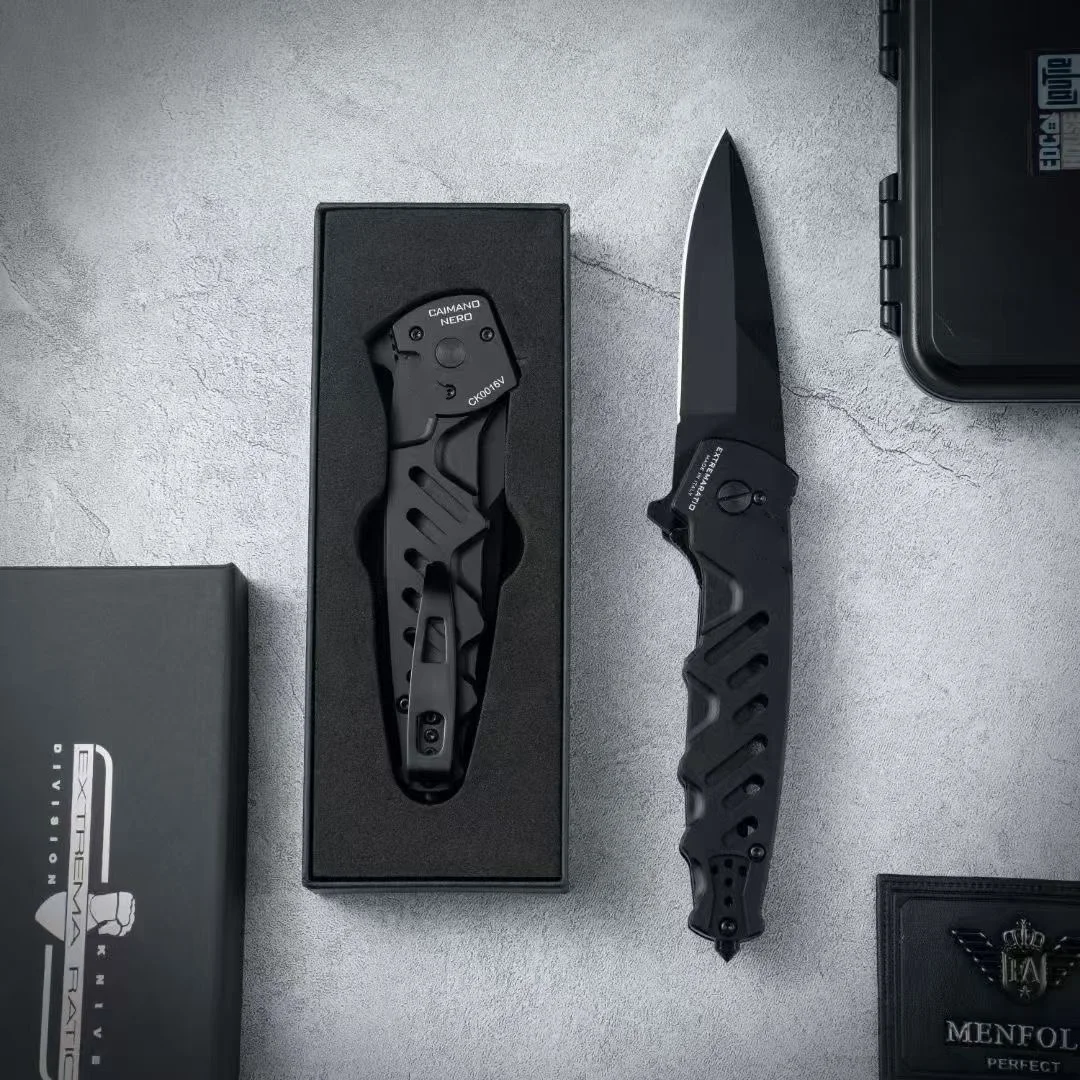 CAIMANO NERO-N690 Steel Tactical Type Folding Knife Handy Mini knife Emergency rescue tool Mountaineering hunting survival knife 3