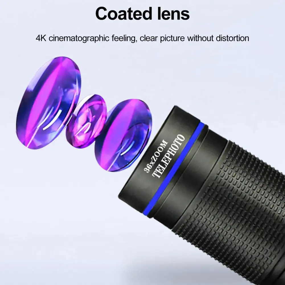 Mobile Phone Telescope 36X Magnification Clear Lens Portable Outdoor Hiking Bird Watching Concert Monocular Handheld Telescope