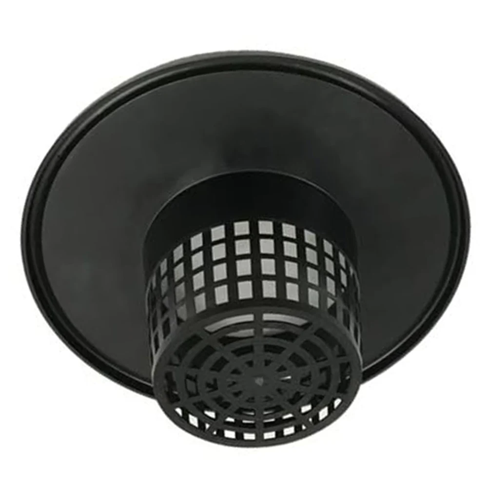 6-Inch Mesh Basket Pot Lids Plastic Mesh Flower Pots For Hydroponics Drainage & Root Growth Gardening Plants Container Pot Black