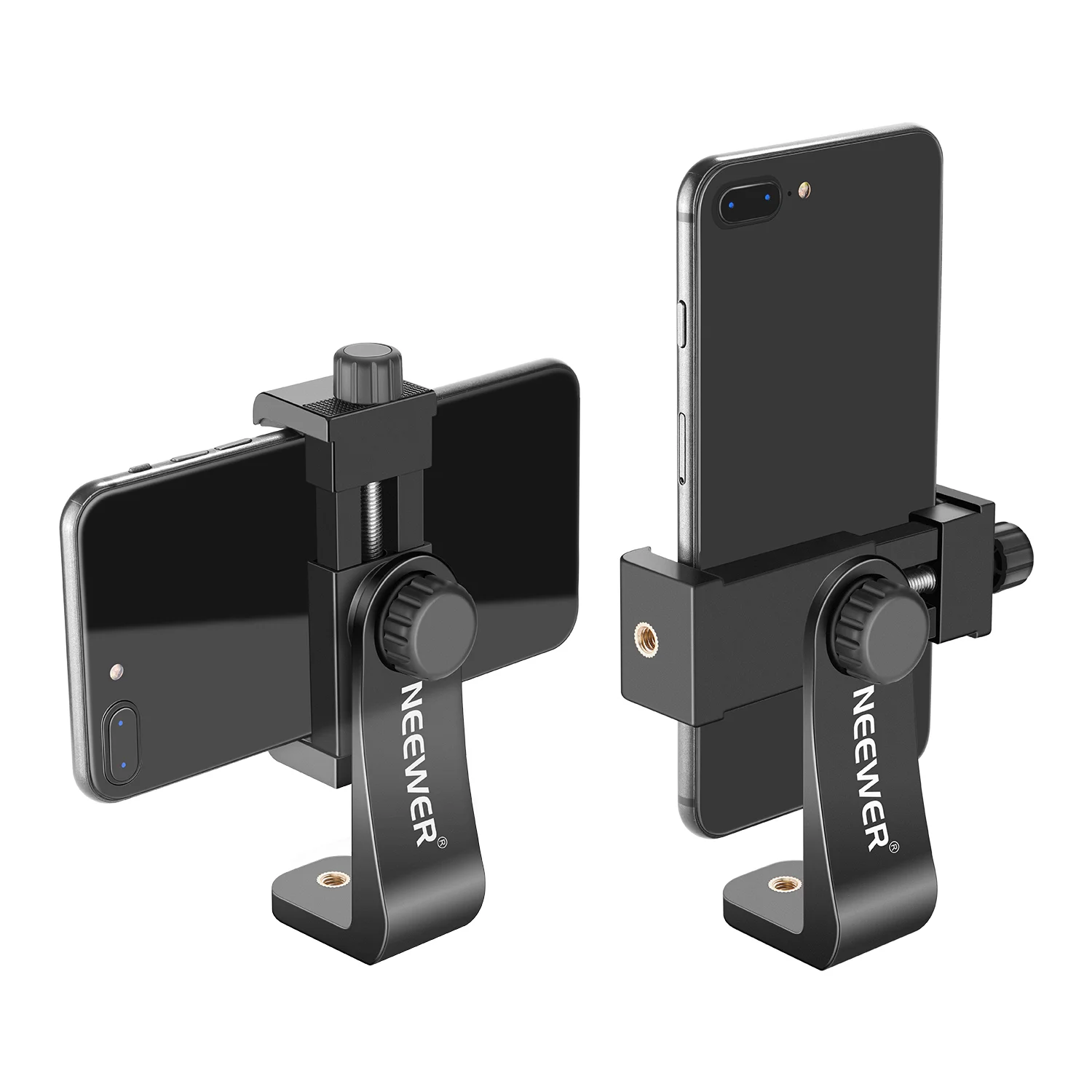 Universal Cell Phone Clip Mount - Smartphone Holder with Vertical Horizontal Bra