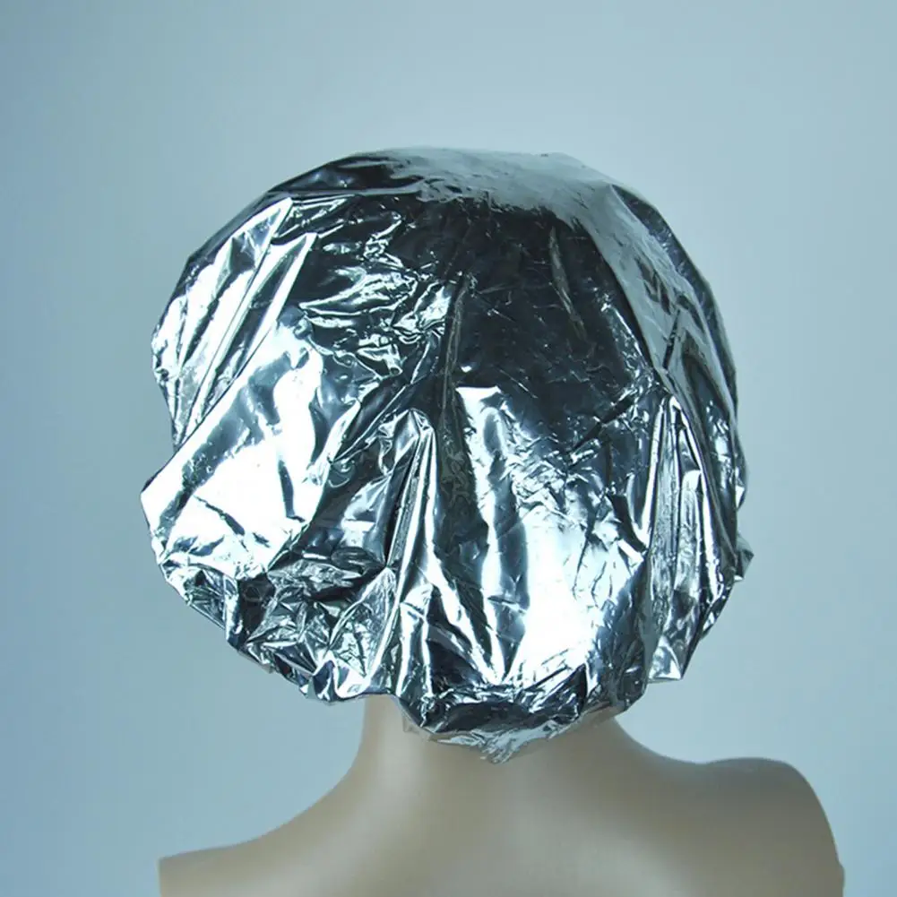 Practical Hair Coloring Cap Good Insulation Stretchy Band Trapping Heat Silver Foil Deep Conditioning Cap