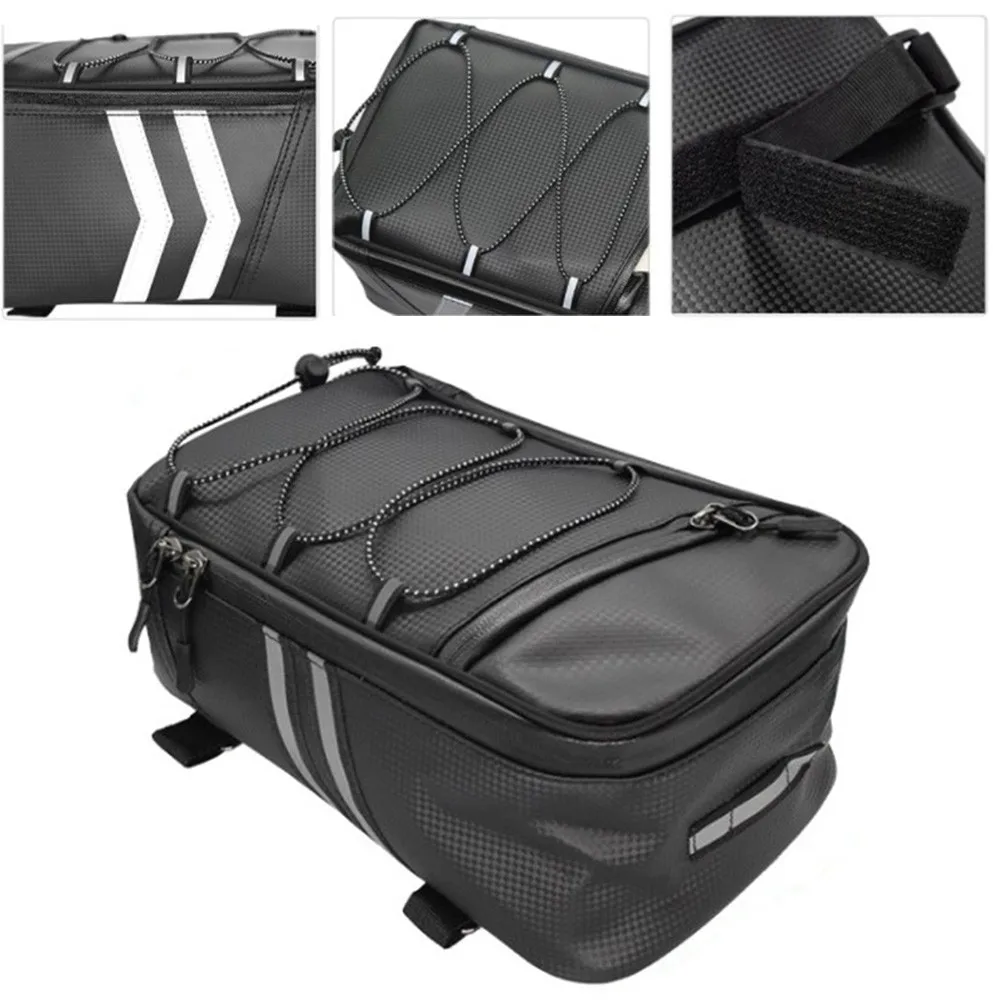 

8L Bicycle Rear Seat Bag Bike Rack Bag Trunk Pannier Cycling Saddle Bags Large Capacity Waterproof Travel Bag With Rain Cover