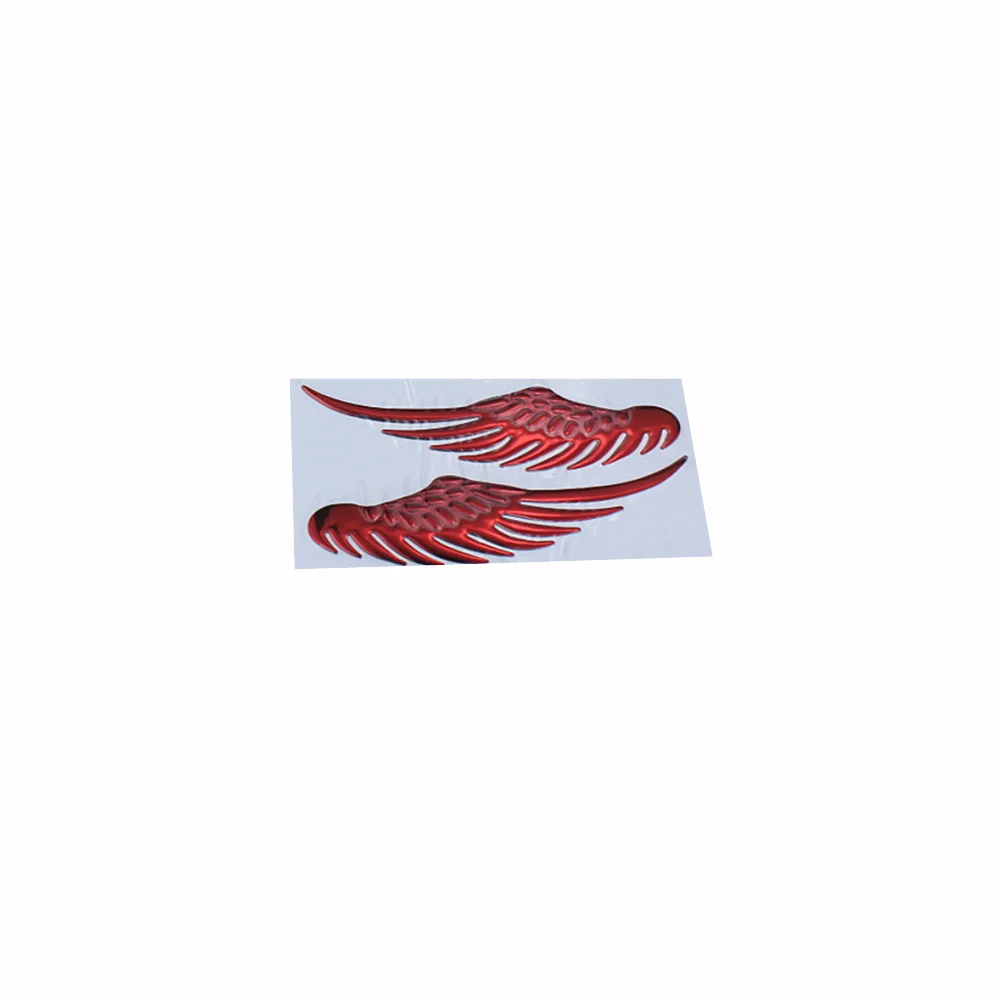 

Pair 3D Wings Motorcycle Car Stickers Decal Personalized Badge Emblem Offroad Dual Sport Bike ATV Scooter Chopper Custom