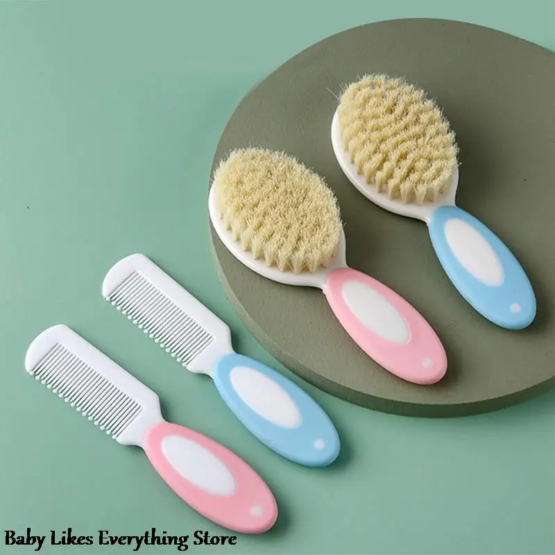 

2pcs/set Baby Hairbrush Comb Portable Newborn Infant Toddlers Soft Hair Brush Head Massager Comb Baby Kids Hair Care Supplies