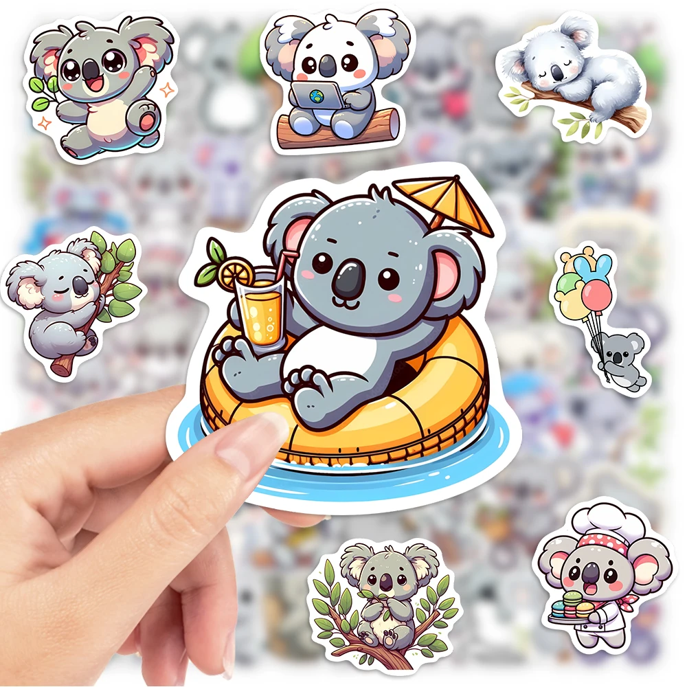 Whimsical Koala Stickers – Waterproof Decorative Set for Scrapbooks, Laptops, and More