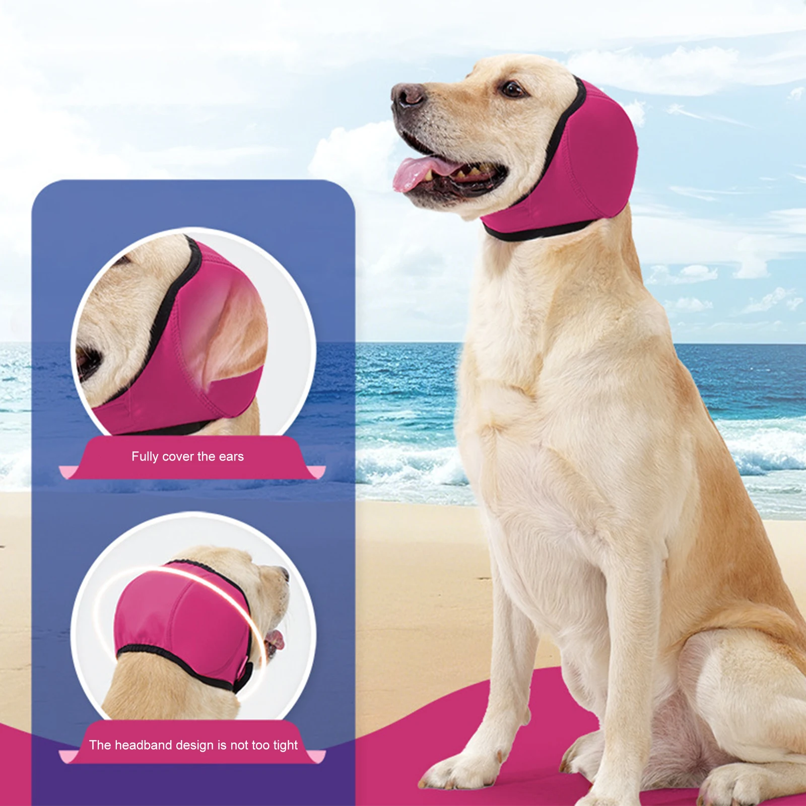 Dog Ear Covers Noise Reduction Dog Earmuffs Adjustable Anti-noise Pet Ear Muffs for Small Large Dogs Waterproof Pet Headcover