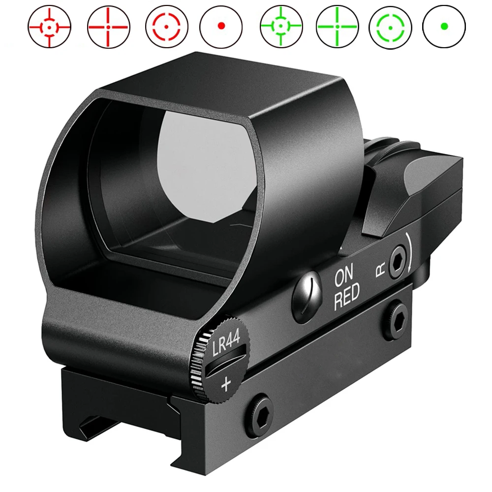 Viseur point rouge vert à laser pour la chasse tactique holographique  projeté à 4 réticules et résistant aux chocs, avec une portée de 11mm /  20mm pour airgun - AliExpress