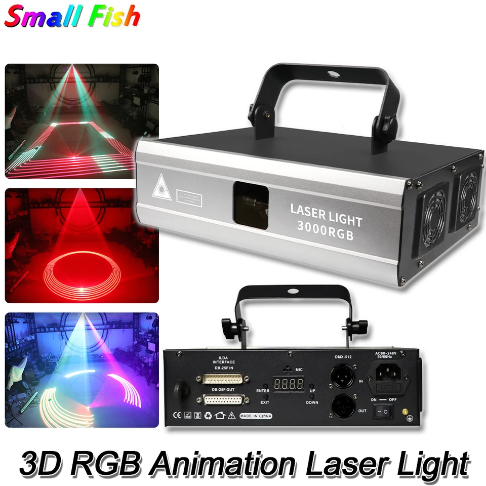 3W DJ 3D Cartoon Muster Laser Licht Laser Projektor DMX DJ Party 