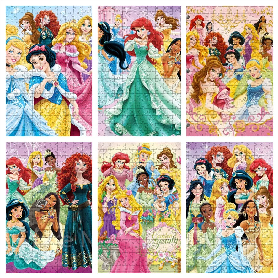 Quebra-cabeça brinquedos disney princesa castelo 300/500/1000 peças quebra- cabeças de madeira crianças brinquedos educativos presentes adultos  impressão clara - AliExpress