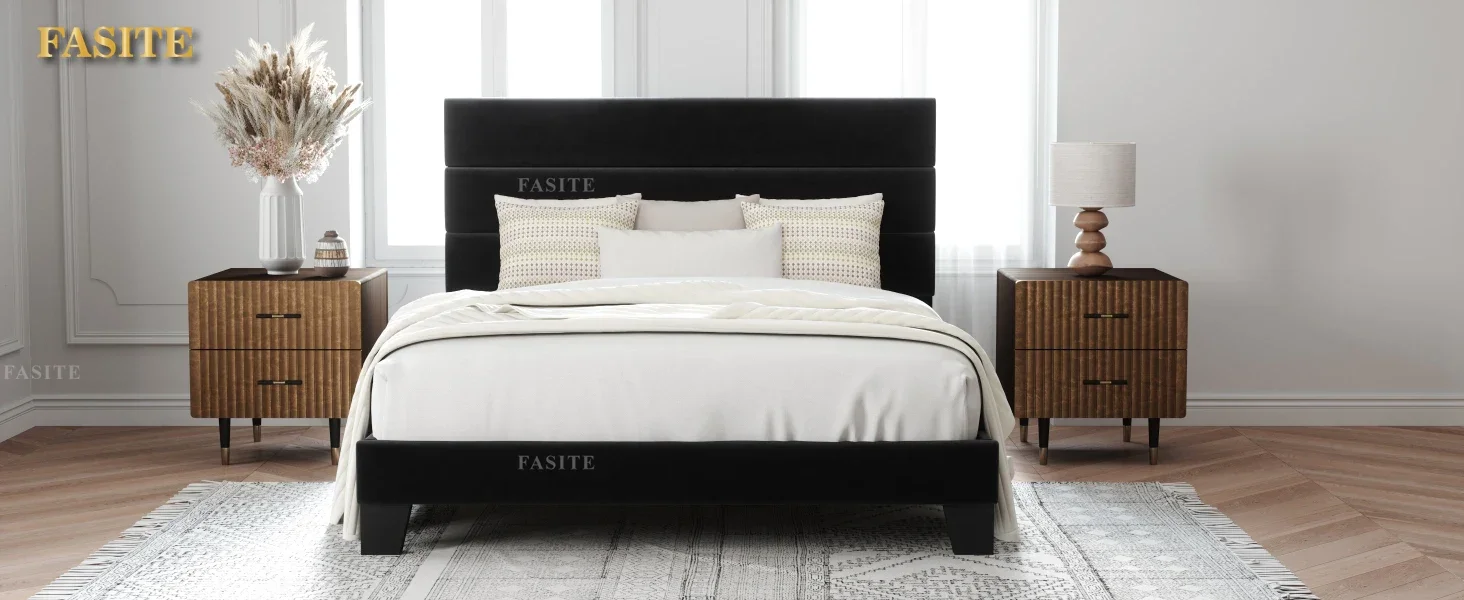 black queen bed frame