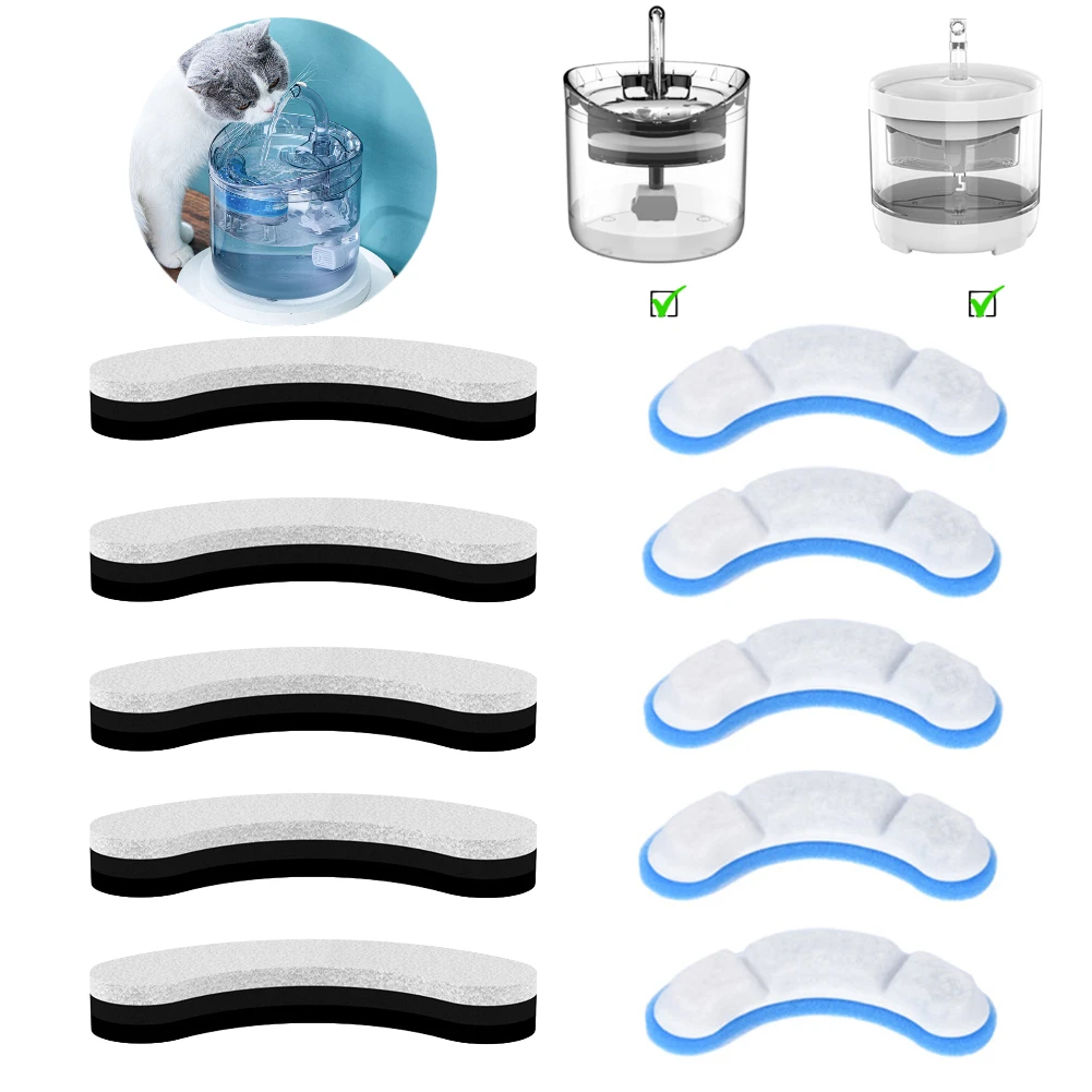 8Pcs Cat Water Fountain Replacement Filter Elements Activated Carbon for Cats Dogs Pet Drinking Bowl Dispenser Auto Feeder |