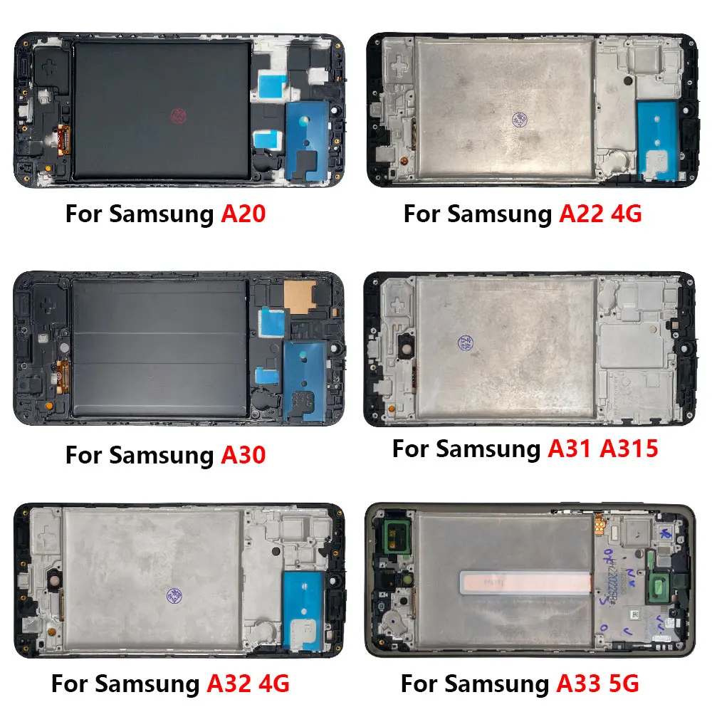 

For Samsung A51 A30S A31 A20 A30 M21 M31 A22 A32 4G A53 5G LCD Display Touch Screen Digitizer With Frame LCD Replacement Parts