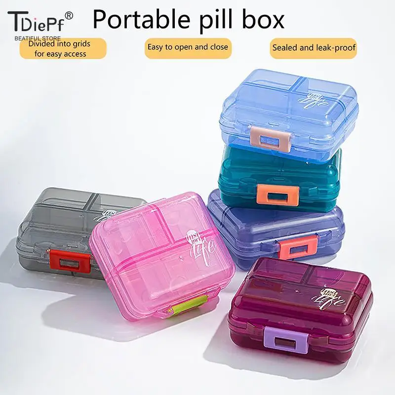 

7Day Travel Mini Portable Medicine Pills Box Multi Grids Sealed Medication Pills Storage Box Jewelry Storage Box Moisture-proof