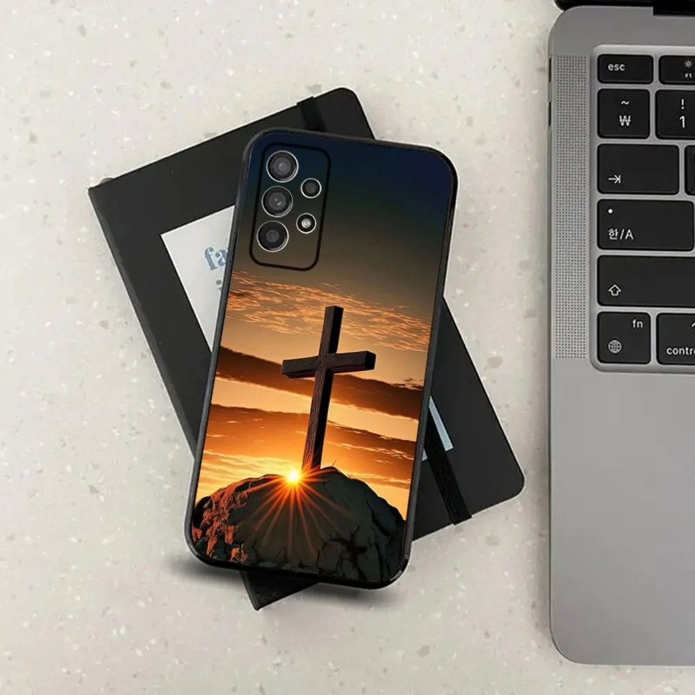 Divine Christian Cross Soft Black Phone Case Cover