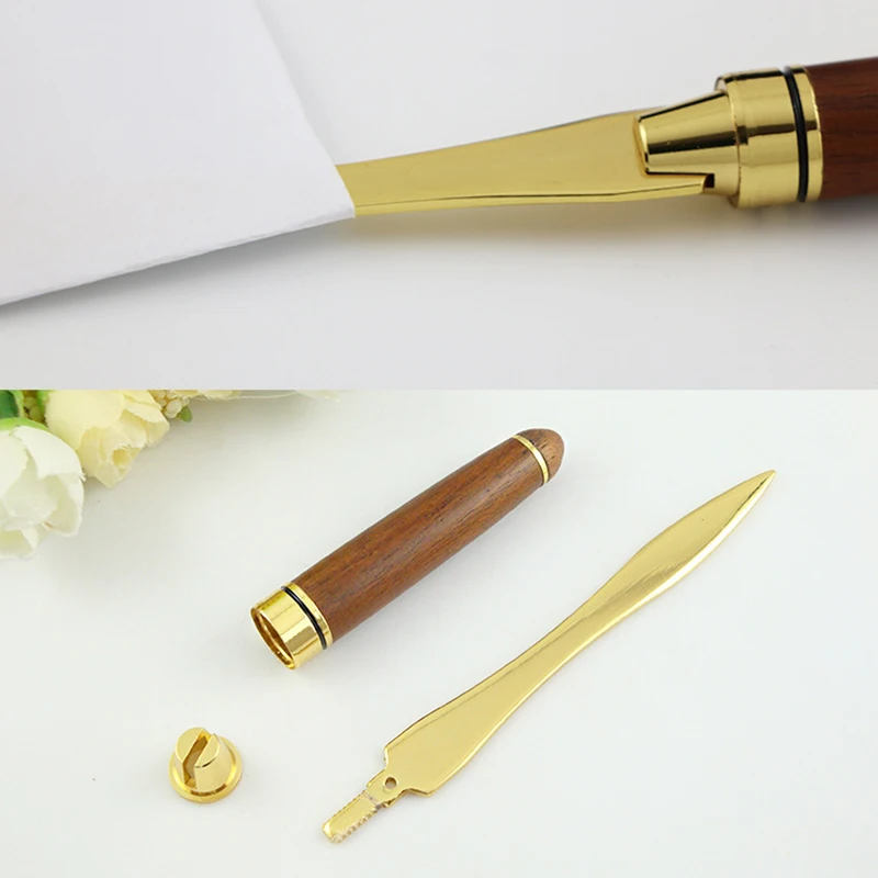 Rose Metal Retro Utility Knife Paper Cutter Letter Envelope Opener Express Box Knife Luxury Office Tool