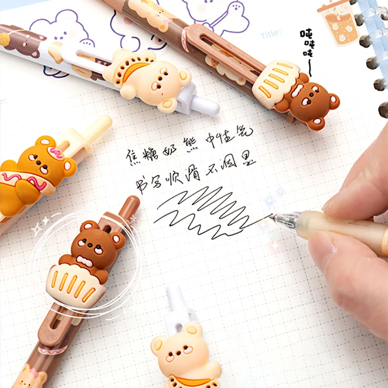 Playful Bear Stickers (3 Types) – Original Kawaii Pen