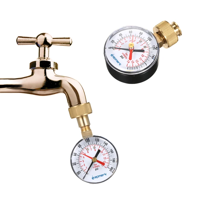 Lepmerk 2-1/2 ''Manometer Wasserdruck prüfgerät hochpräzise 3/4''  Innengewinde 0-1/2 psi mit rotem Zeiger