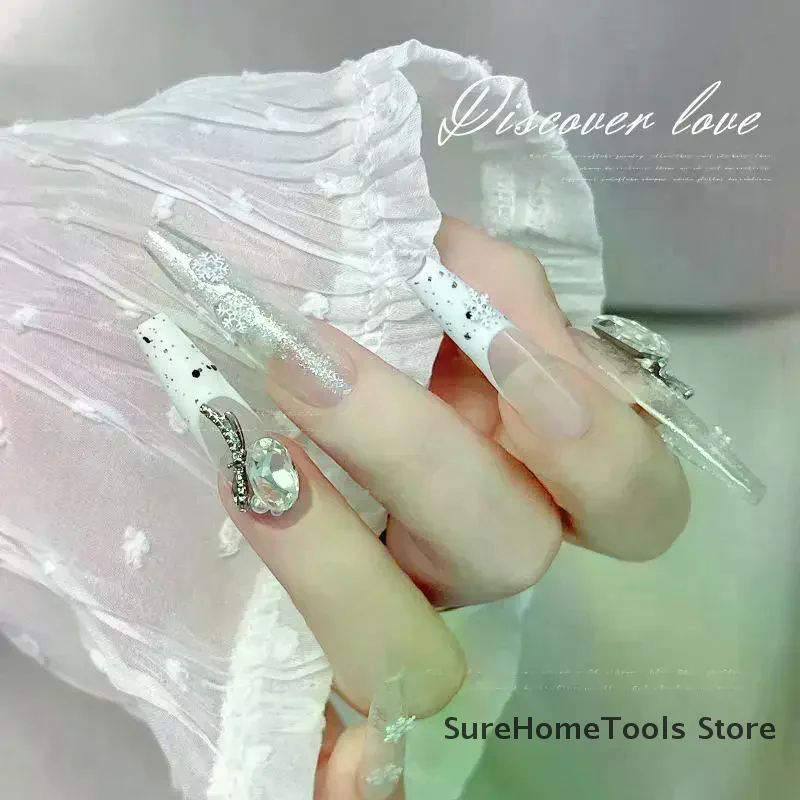 Christmas Snowflake Nail Sequins Sparkling Winter Flakes Spangles 3D Nail Art Decoration Sticker Tips Charm Manicure Salon DIY