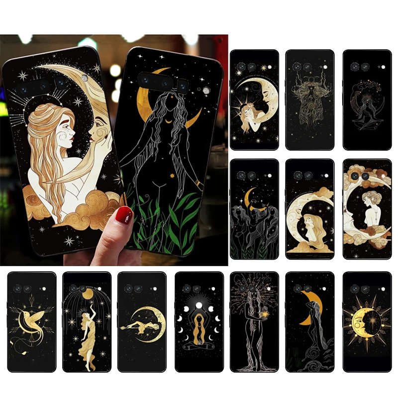 Custodia Per Telefono Per Google Pixel 7 Pro 7A 6A 6 Pro 5A 4A 3A Pixel 4 Xl Pixel 5 6 4 3 Xl 3A Xl 2 Xl Strega Luna Tarocchi Dea