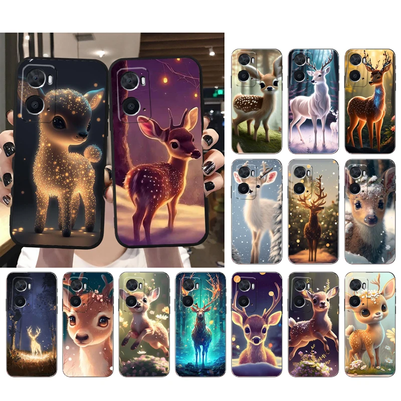 

Cute Deer Animal Phone Case For OPPO A1k A52 A91 A55 A57 A32 A74 A54 A94 A35 A16 A53S A96 A17 A58 Shell