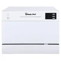 Portable Energy Star Countertop Dishwasher 6 Plate Dish Washer White Stainless Steel Interior Easy Setup Quick Kit with 6 Wash 1