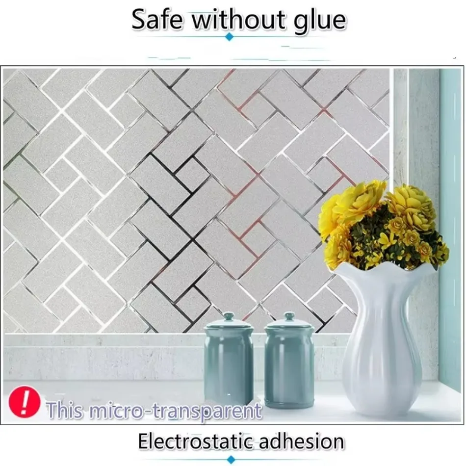 New Home 2D Glass Window Electrostatic Bathroom Glass Film Window Privacy Film Sunshade Sun Protection UV Protection Sticker