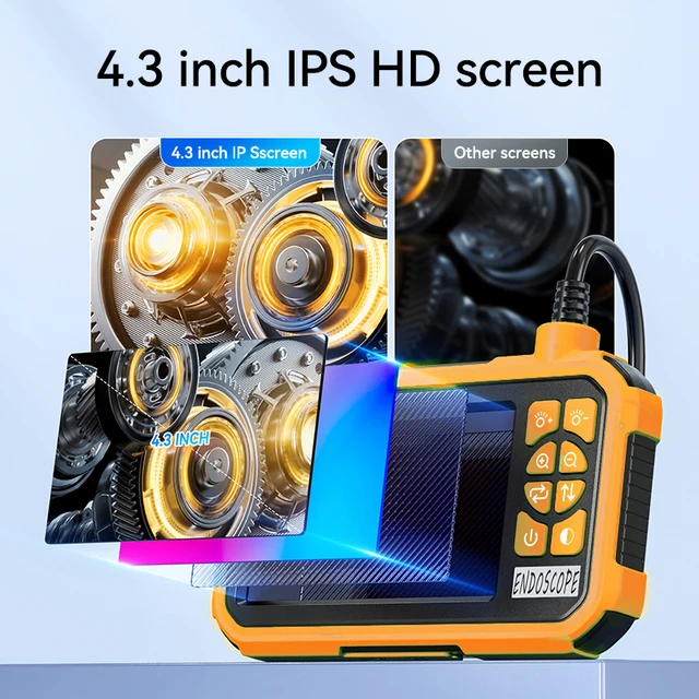 KERUI Single/Dual Lens Endoscope Camera with 4.3" IPS 1080P Semi-Rigid Snake Camera Sewer Camera 2600mAh Battery for Pipeline 3