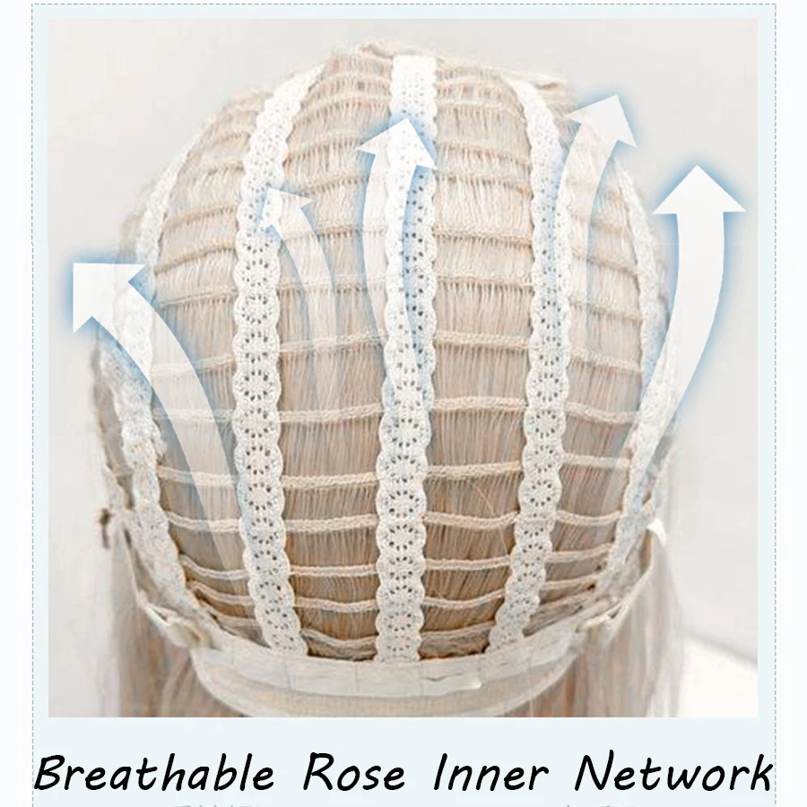 Synthetic Women Lolita Wavy Curly platinum Blue Mint Color Long Curly Hair Wigs With Bangs Cosplay Hair Wig For Daily Party ﻿