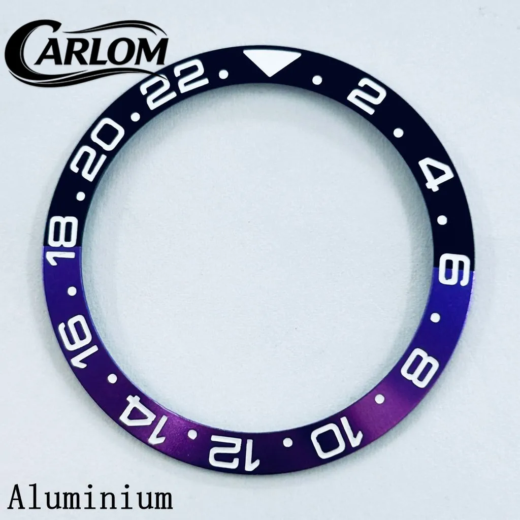 Multicolor GMT Aluminum/Ceramic Sloping Bezel Insert for 40mm Watch Case - Premium Watch Accessory