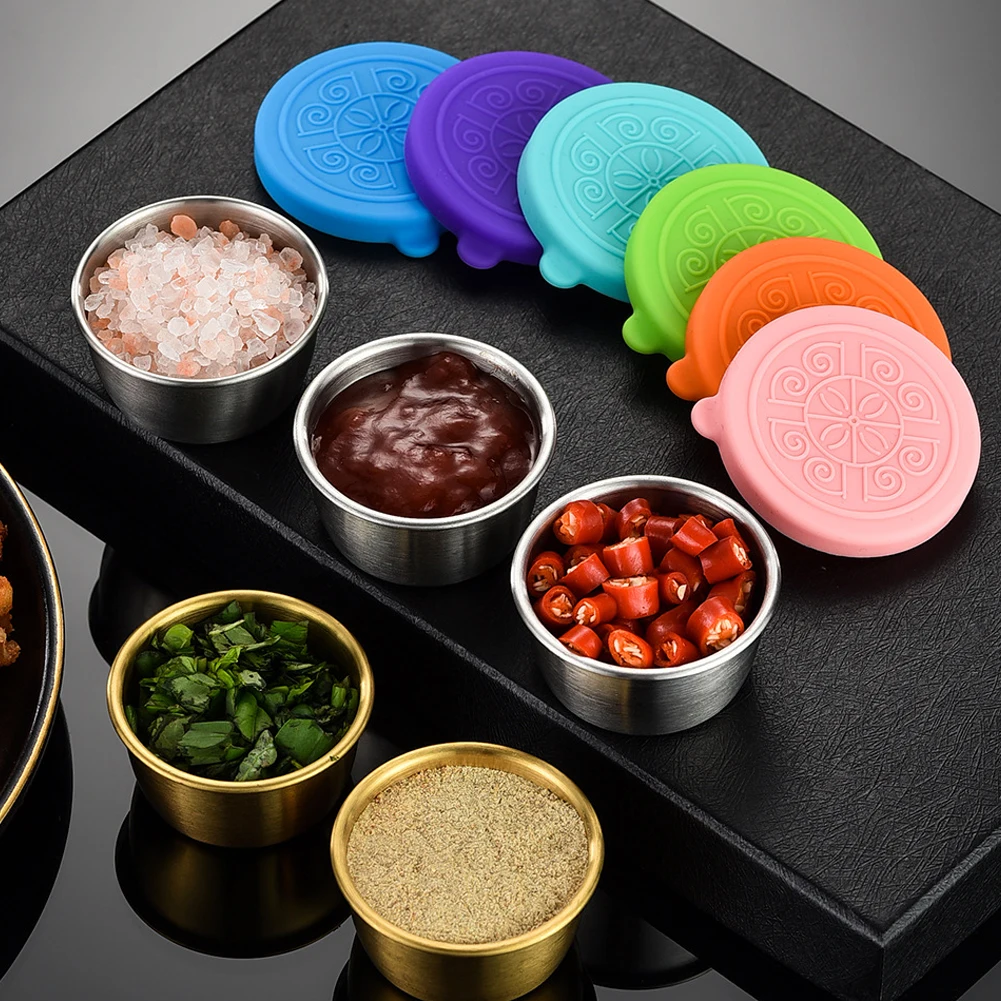 304 Stainless Steel Salad Container Small Kids Lunch Containers Box Camping Outdoor Sauce Dispenser Condiment Lids Leakproof