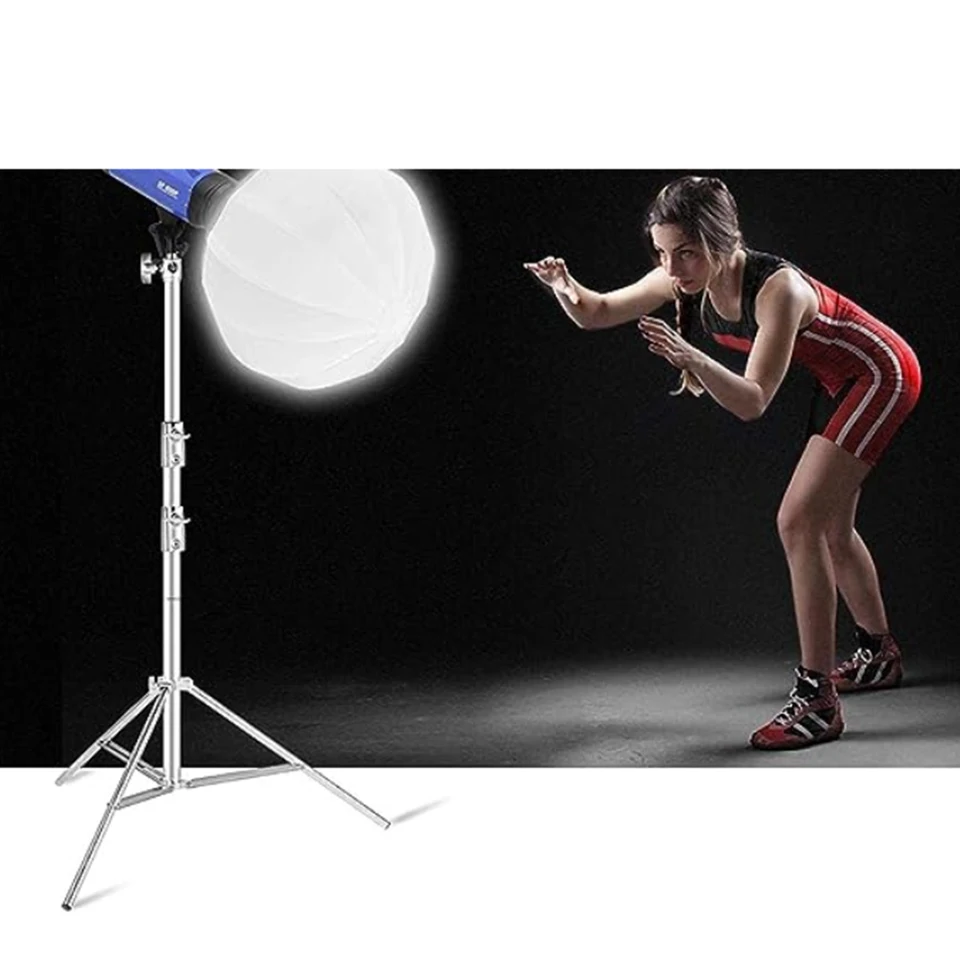 2-Pack Heavy Duty 2.8m Light Stand Tripods For Studio Flash, Softbox, AD400pro - Silver