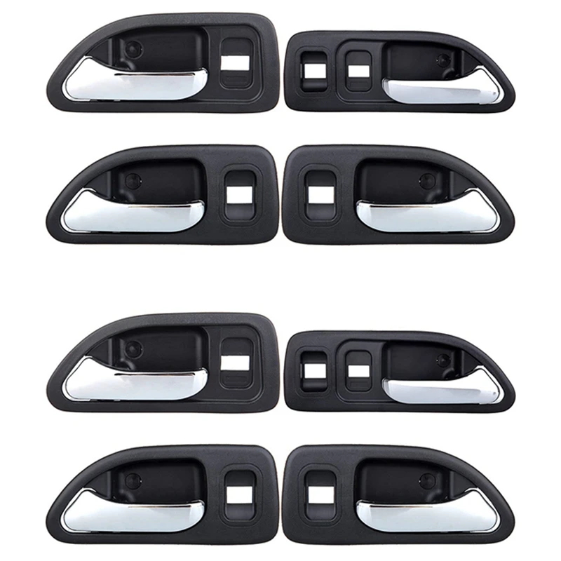 

8X Car Door Handles Chrome Interior Inside Inner Front Rear Driver Passenger Side For Honda Accord 1994-1997