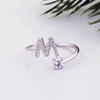 925 Sterling Silver Adjustable Letter A-Z Alphabet Adjust Open Rings For Women Bridal Wedding Wholesale Indie Anillos 2024 New 5