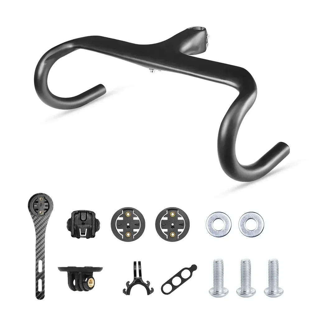 Rookoor Full Carbon Fiber Stem Integrated Bicycle Road Bike Handlebar Ultra Light 28.6mm Cycling Parts Accessories