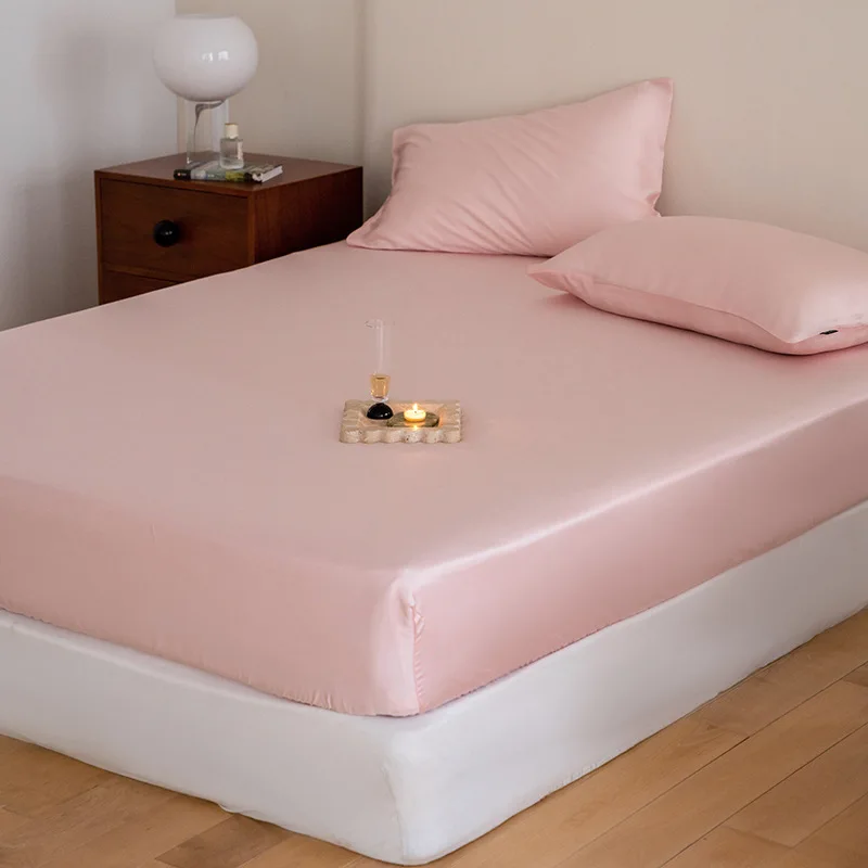 

Cool Summer Lenzing TENCEL Bed Sheet Single 1.8m Bed Mattress Protector Cooling Solid Twill Luxury Solid Colour Matress Covers