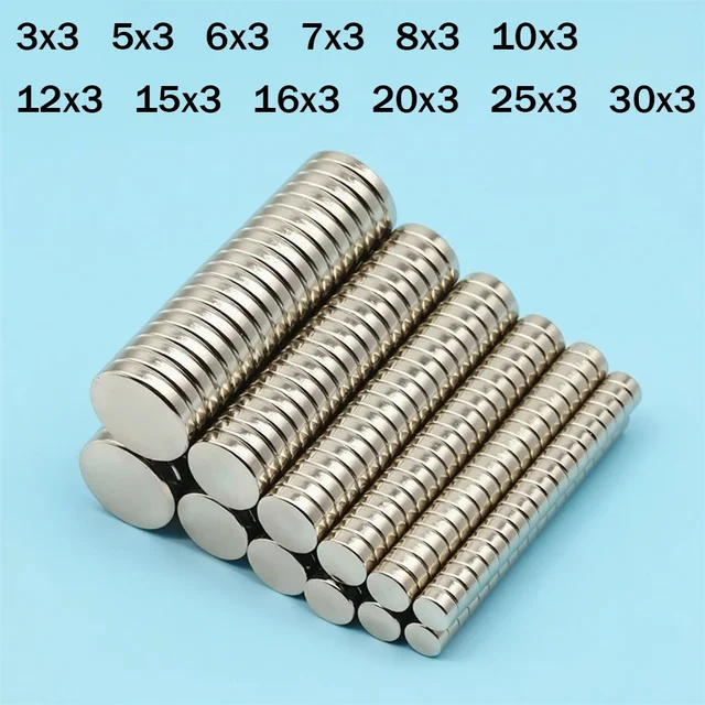 แม่เหล็กนีโอไดเมียมทรงกลม แรงสูงพิเศษ N35 NdFeB แม่เหล็กถาวร แม่เหล็กติดตู้เย็น ขนาด 6x3 10x3 20x3 25x3 1