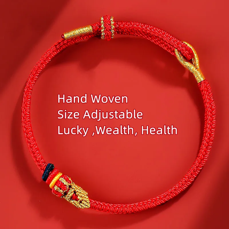 Hand Weaven Lucky Blessing Bracelets Bangles DIY Vintage Red Blue String For Passing Exams Wealth Health Bracelet Friend Gift