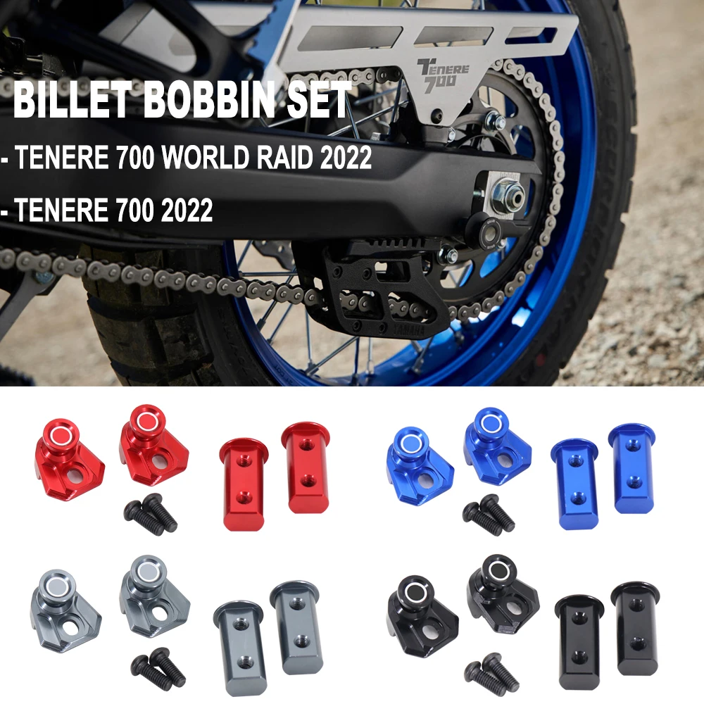 Moto Cnc Swing Arm Bobine Slider Stand Vite Billet Bobina Set Per Yamaha Tenere700 2019-2022 Tenere 700 World Raid 2022