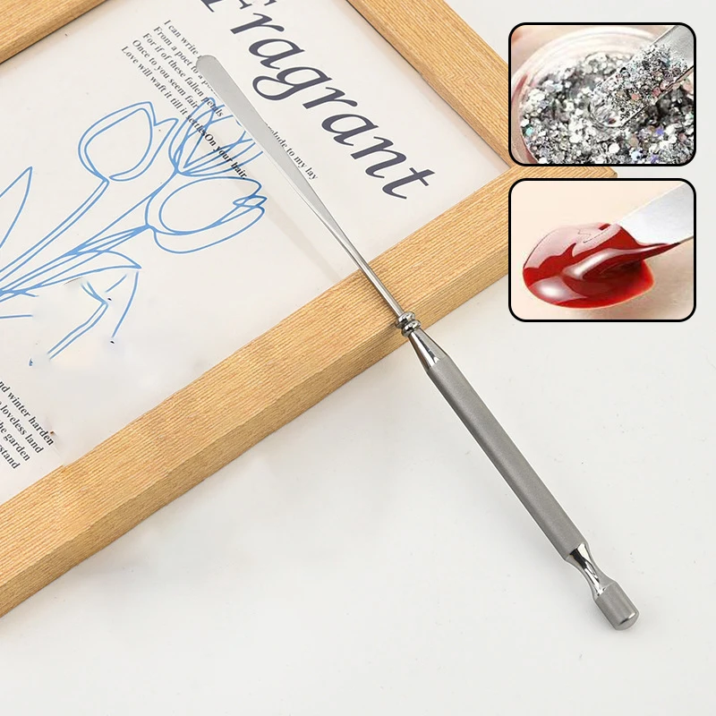 Nail Art Stirring Rod Spatula Pin Gel Pigments Mixing Tools Stainless Metal Nail Accessories nail art brush