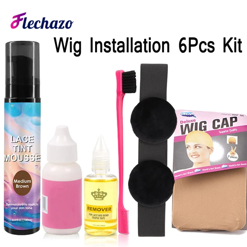 Flechazo Wig Accessories Wig Install Kit 6Pcs Melting Spray For Lace Wigs  Waterproof Lace Glue With Remover For Front Lace Wig - AliExpress