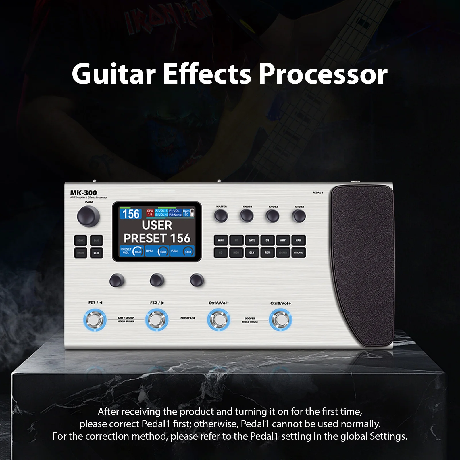 M-VAVE Guitar Effects Processor 120 AMP Models Drum Machine Loop MIDI Interface Re-Amp Portable Guitar Multi-Effects Processor guitar effect pedal,guitar effects pedal