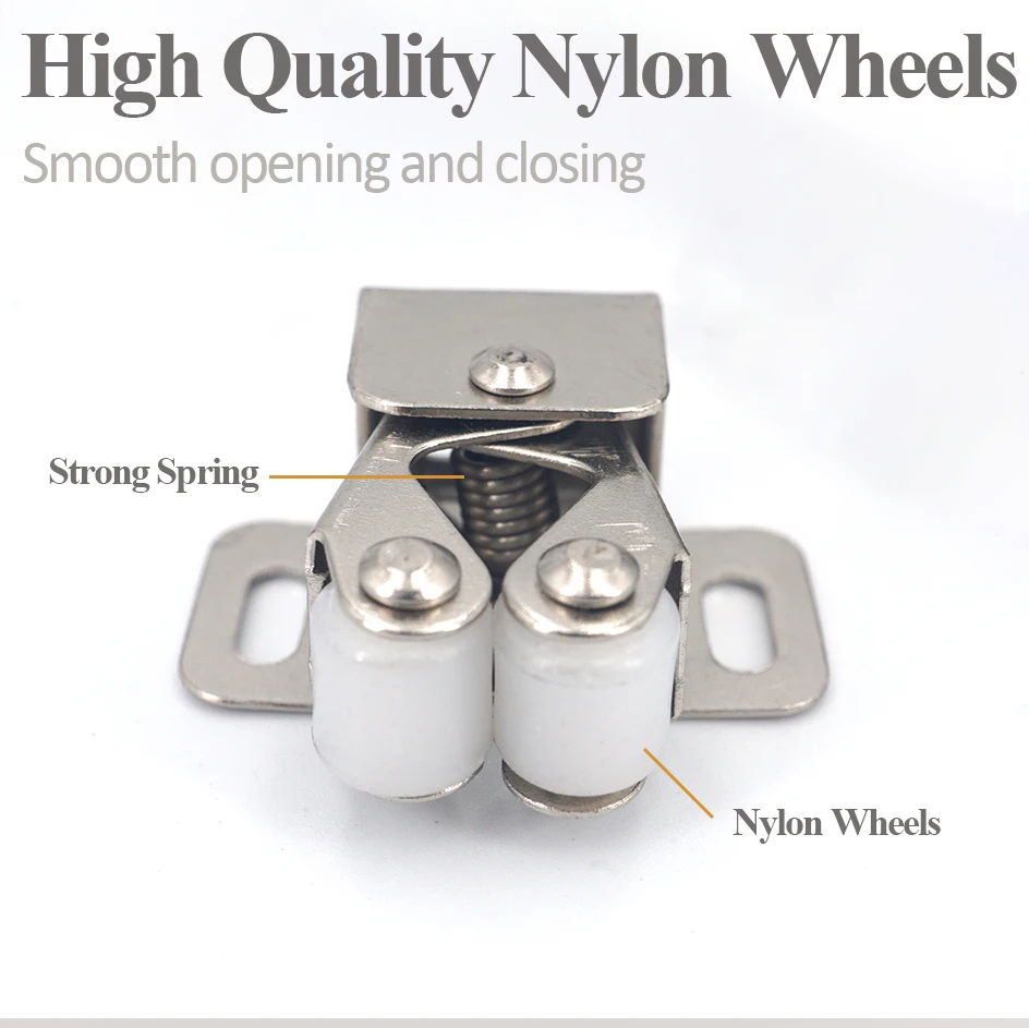 Description Picture 4 of item20 Sets Cabinet Roller Catch Door Stop Closer Stoppers Damper Buffer Clasp Latch for Wardrobe Cupboard Furniture Hardware