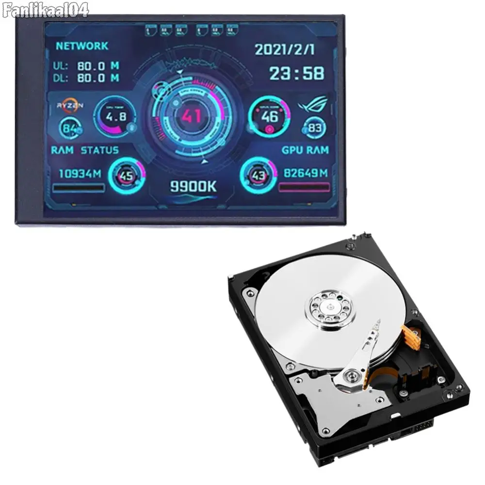 IPS USB 미니 스크린, CPU GPU RAM HDD 모니터, C 타입 보조 스크린, 미니 컴퓨터 USB 디스플레이, PC 온도 디스플레이, 3.5 인치, 5 인치